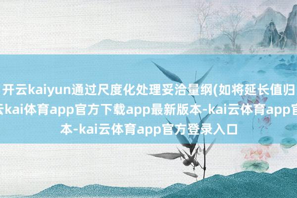 开云kaiyun通过尺度化处理妥洽量纲(如将延长值归一化至 [0-云kai体育app官方下载app最新版本-kai云体育app官方登录入口